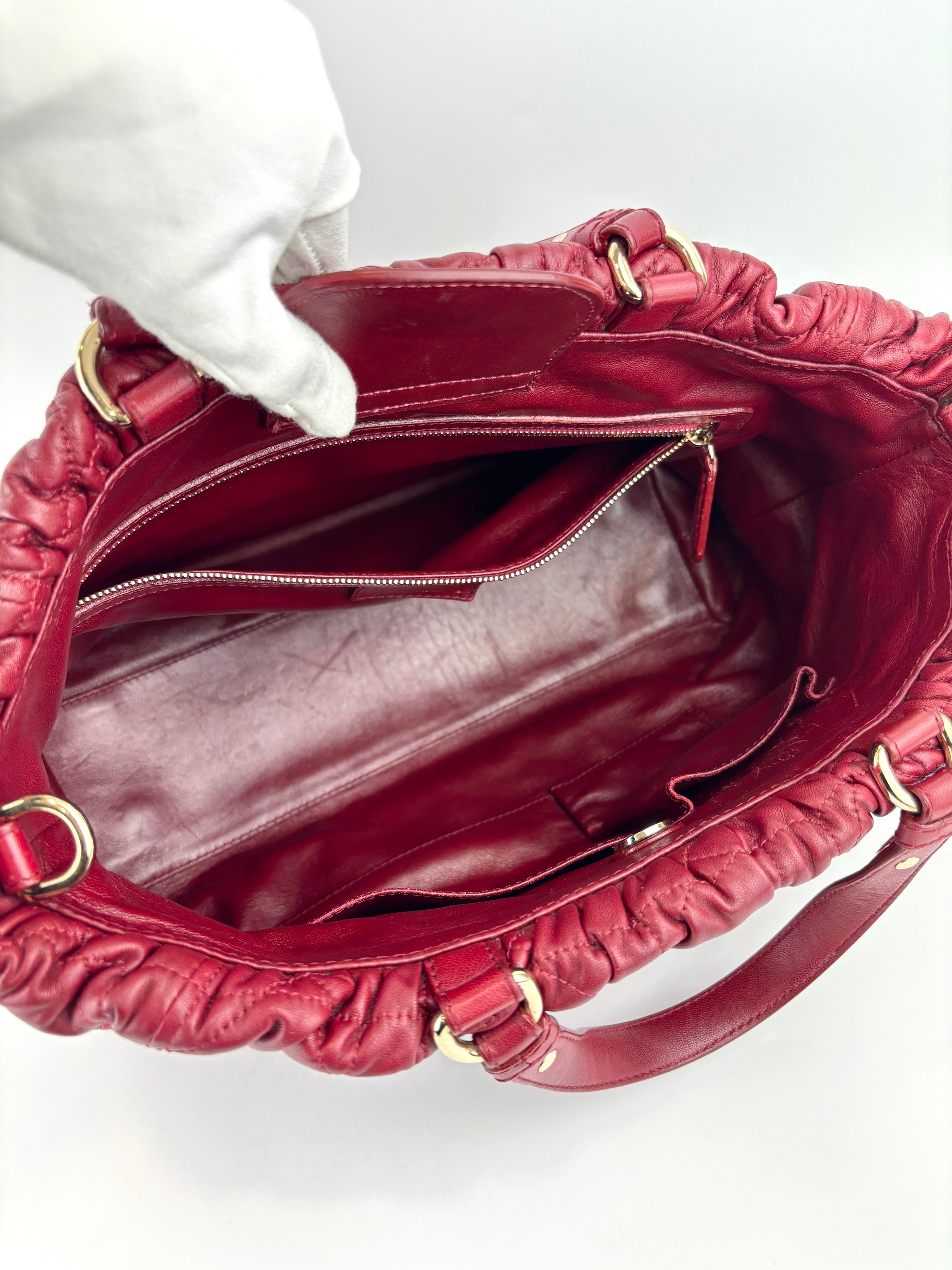 Gaufre Lambskin Cannage Delices Handbag