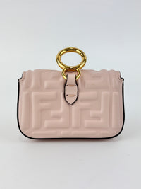 Nano Baguette Charm Nappa Matisse FF Embossed in Rosa Pink
