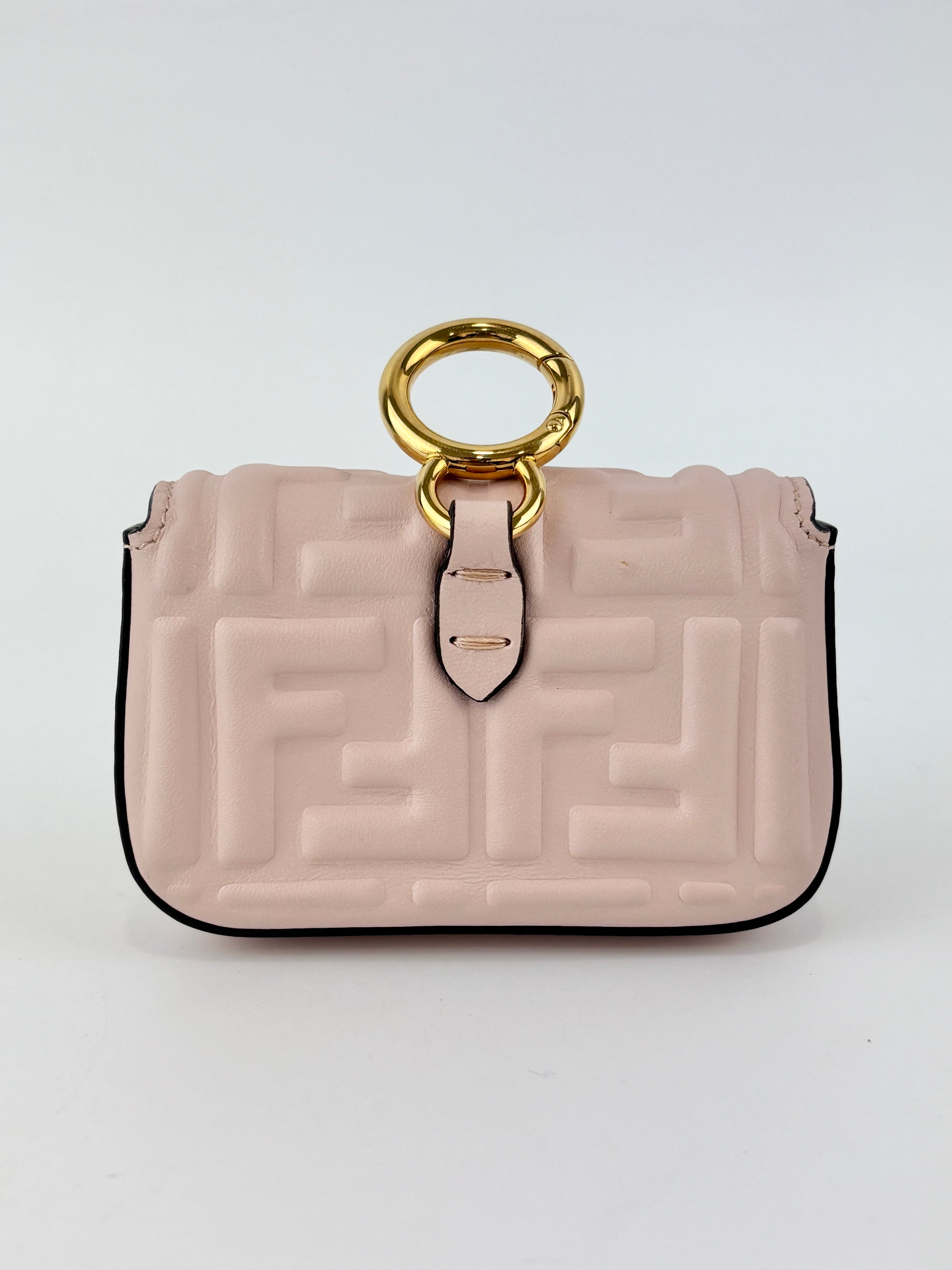 Nano Baguette Charm Nappa Matisse FF Embossed in Rosa Pink