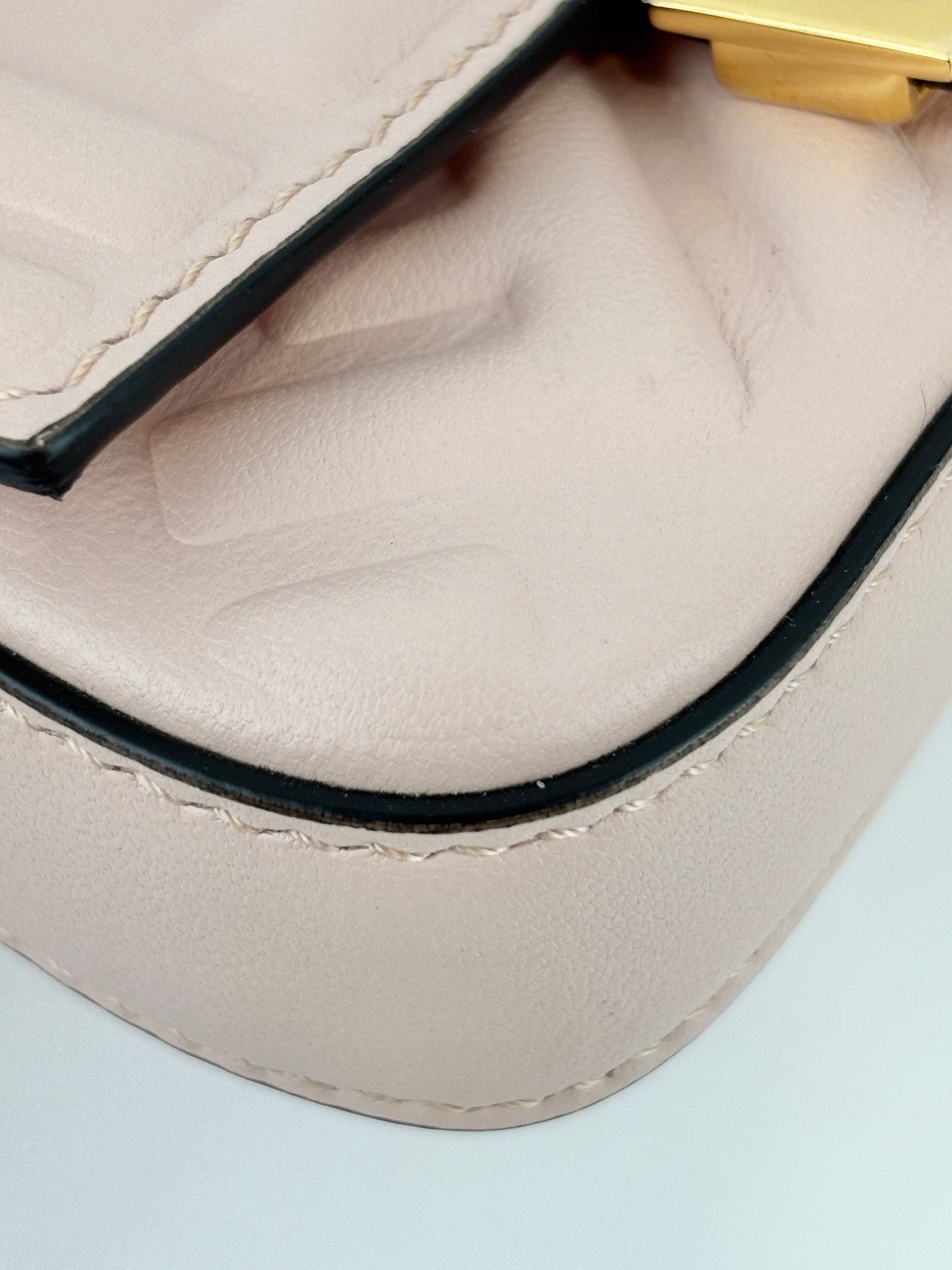 Nano Baguette Charm Nappa Matisse FF Embossed in Rosa Pink