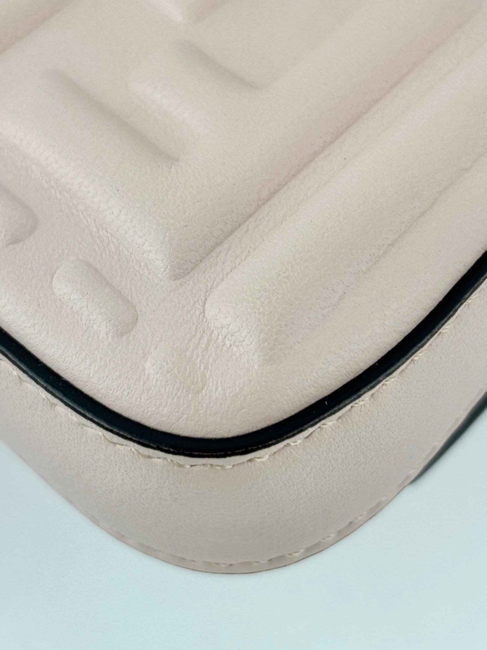 Nano Baguette Charm Nappa Matisse FF Embossed in Rosa Pink