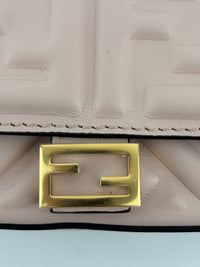 Nano Baguette Charm Nappa Matisse FF Embossed in Rosa Pink