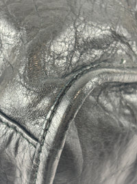 Metallic Edge City Bag in Black Lambskin SHW