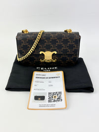 Chain Shoulder Bag in Triomphe Coated Canvas Brown