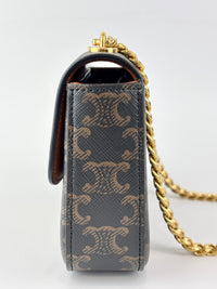 Chain Shoulder Bag in Triomphe Coated Canvas Brown