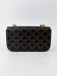 Chain Shoulder Bag in Triomphe Coated Canvas Brown
