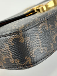 Chain Shoulder Bag in Triomphe Coated Canvas Brown