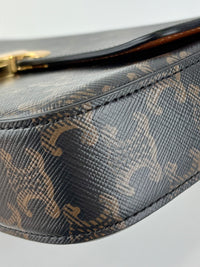 Chain Shoulder Bag in Triomphe Coated Canvas Brown
