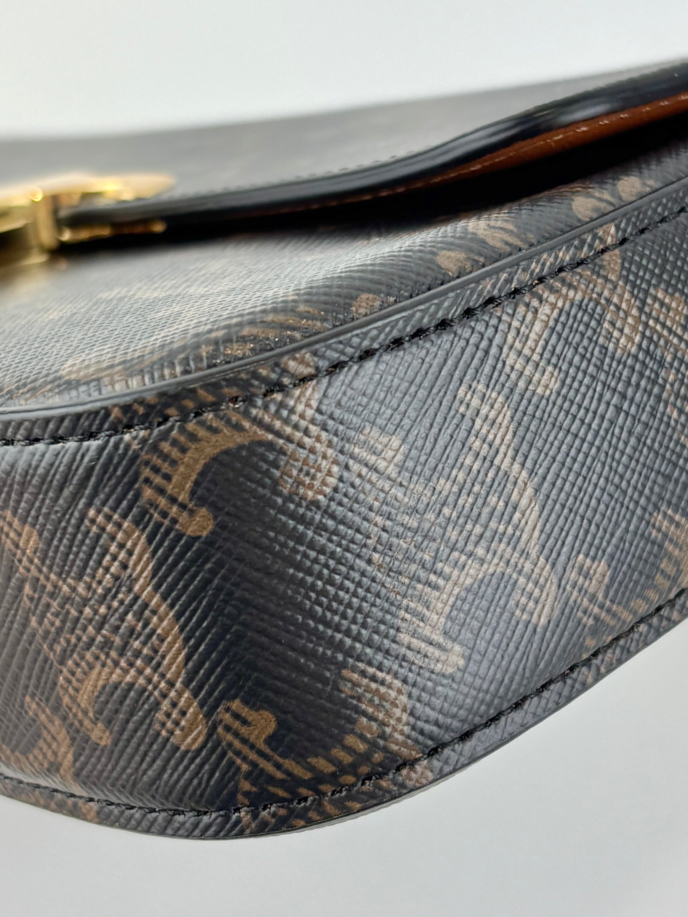 Chain Shoulder Bag in Triomphe Coated Canvas Brown