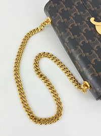 Chain Shoulder Bag in Triomphe Coated Canvas Brown