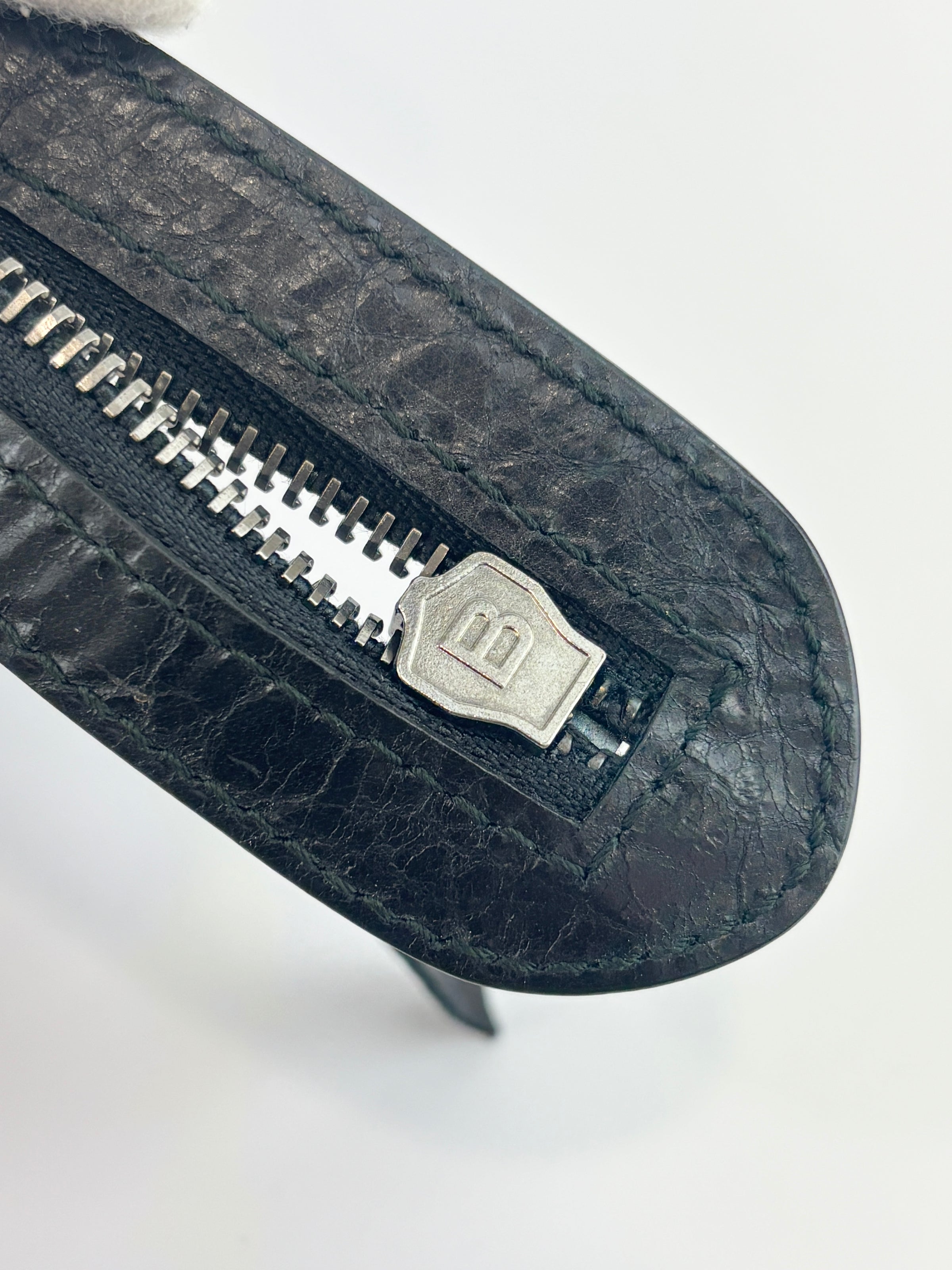 Metallic Edge City Bag in Black Lambskin SHW