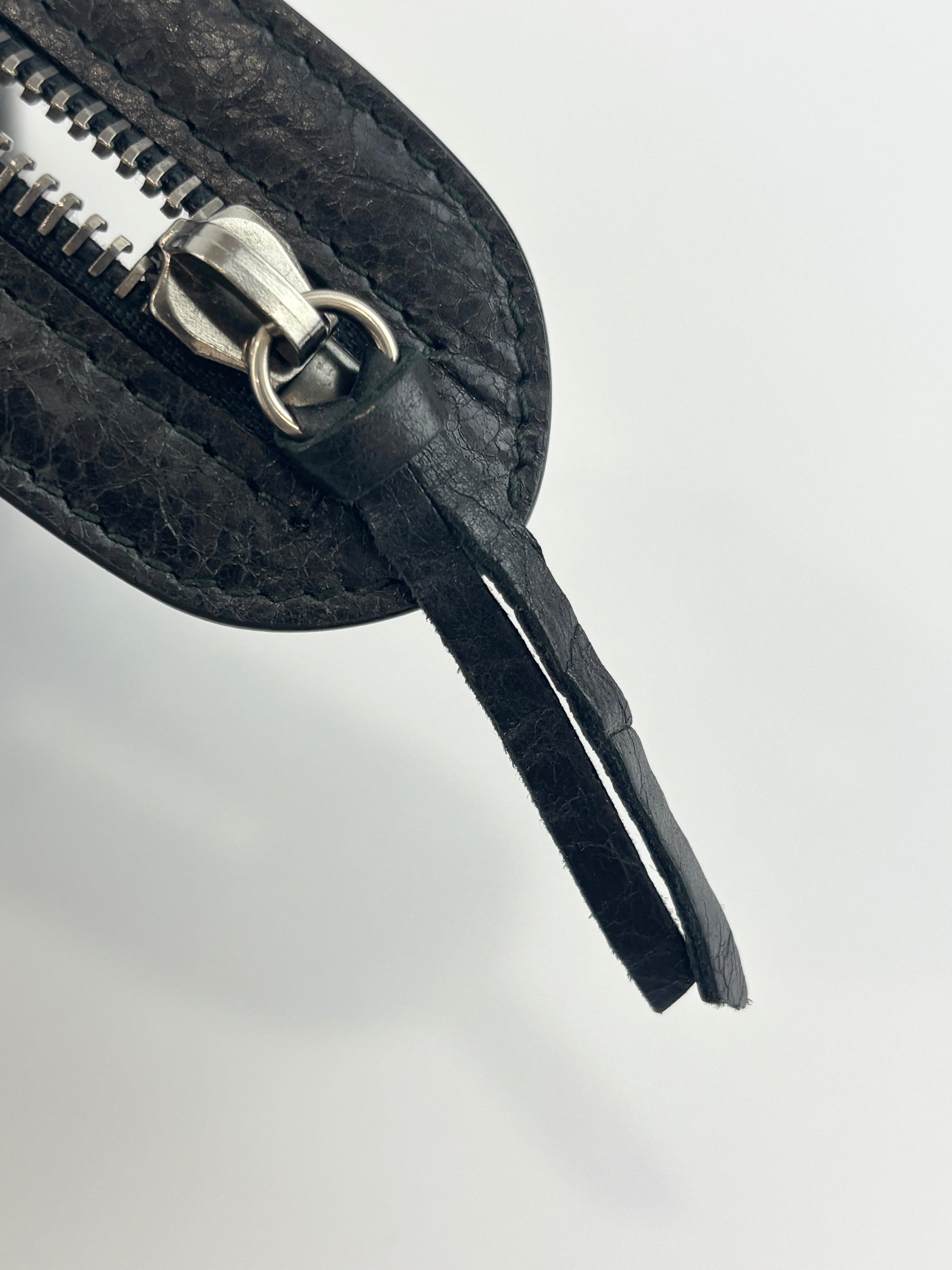 Metallic Edge City Bag in Black Lambskin SHW