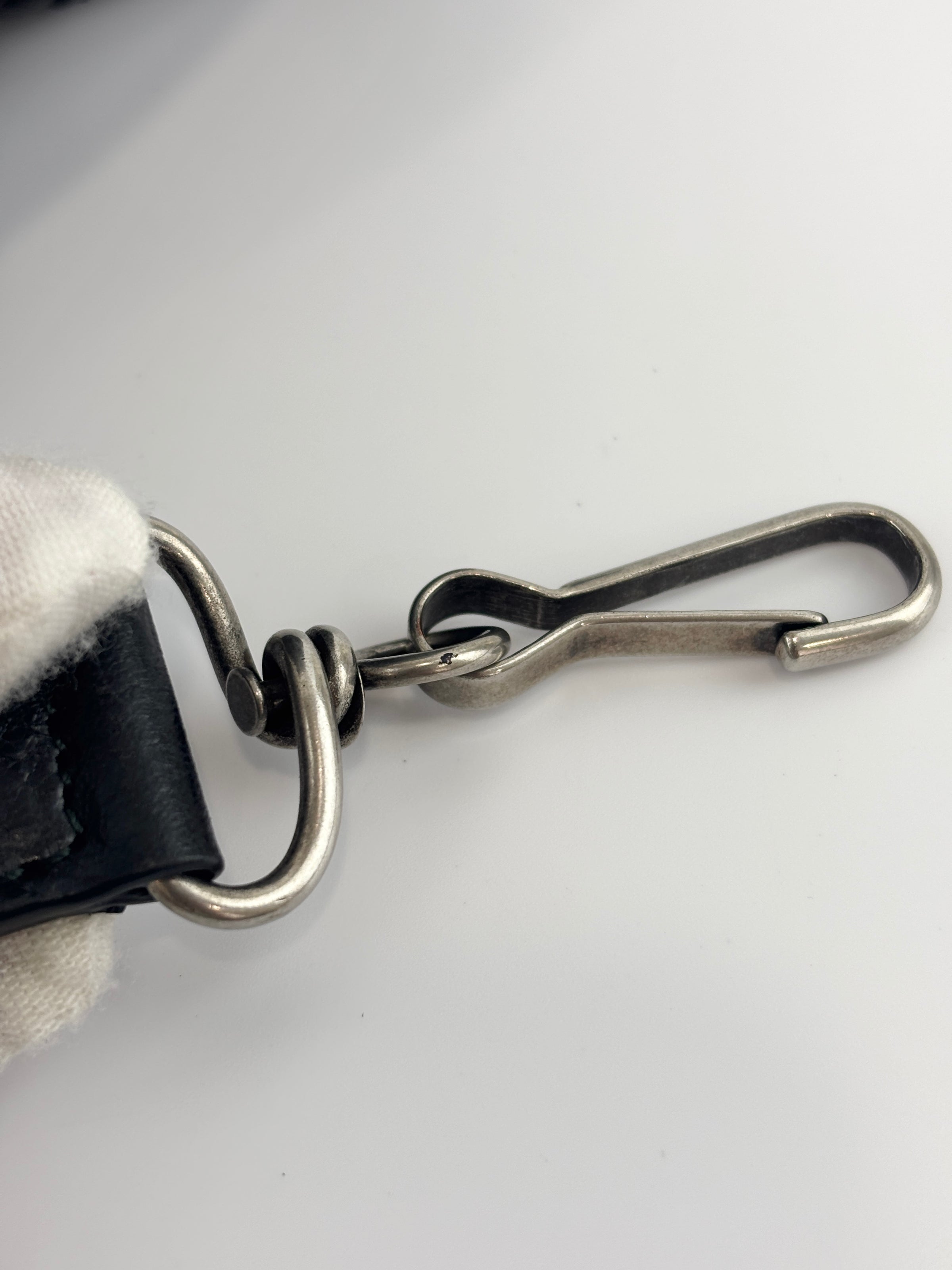 Metallic Edge City Bag in Black Lambskin SHW