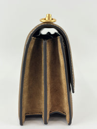 T Monogram Hazelnut Jacquard Shoulder Bag GHW