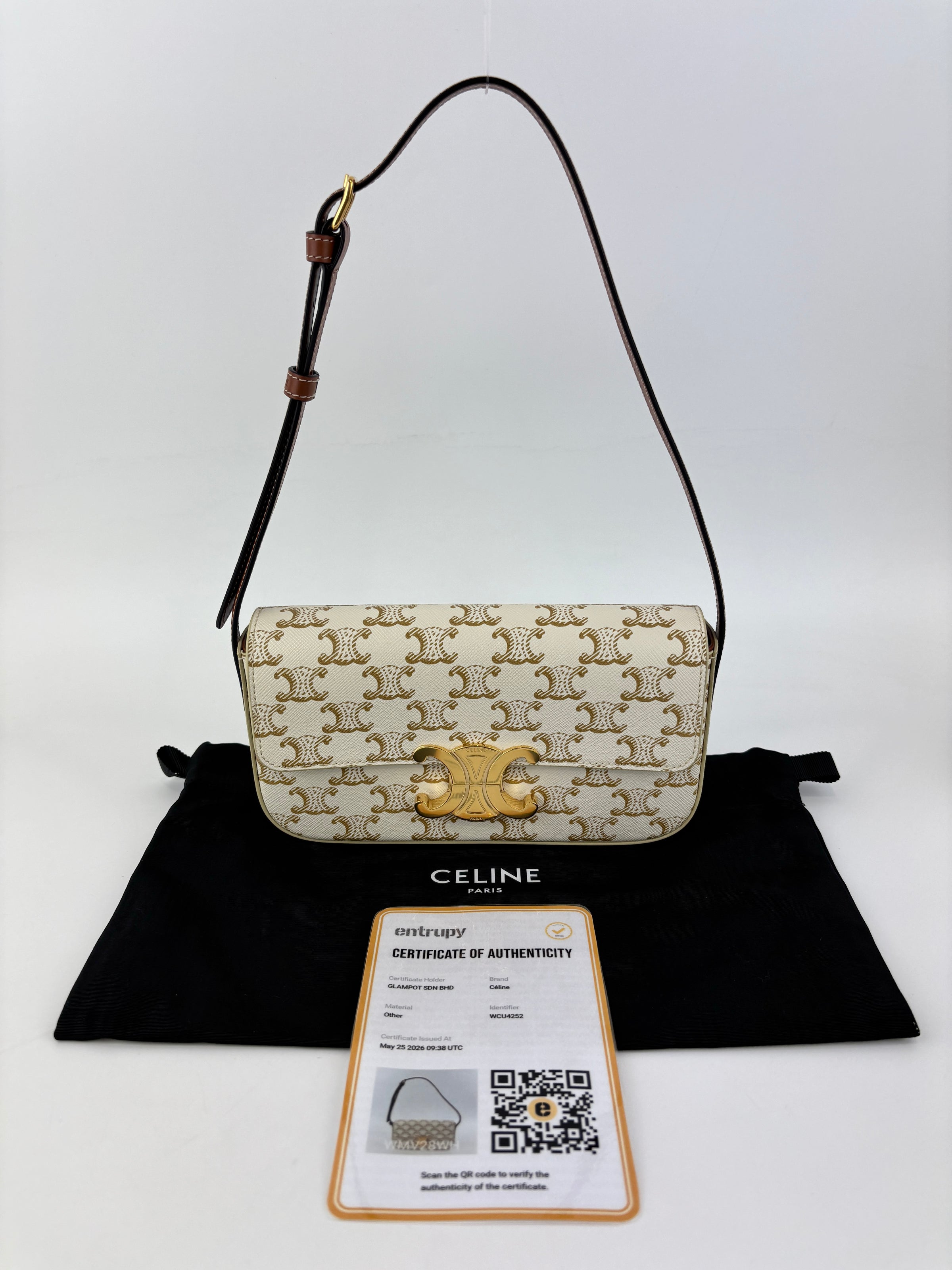 Triomphe Shoulder Bag In Triomphe Canvas White