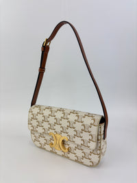 Triomphe Shoulder Bag In Triomphe Canvas White
