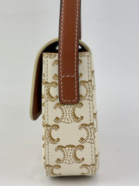 Triomphe Shoulder Bag In Triomphe Canvas White