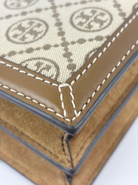 T Monogram Hazelnut Jacquard Shoulder Bag GHW