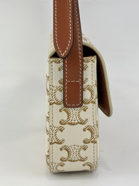 Triomphe Shoulder Bag In Triomphe Canvas White