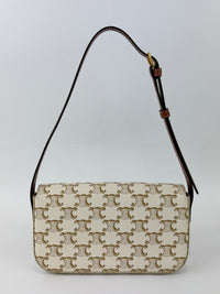 Triomphe Shoulder Bag In Triomphe Canvas White