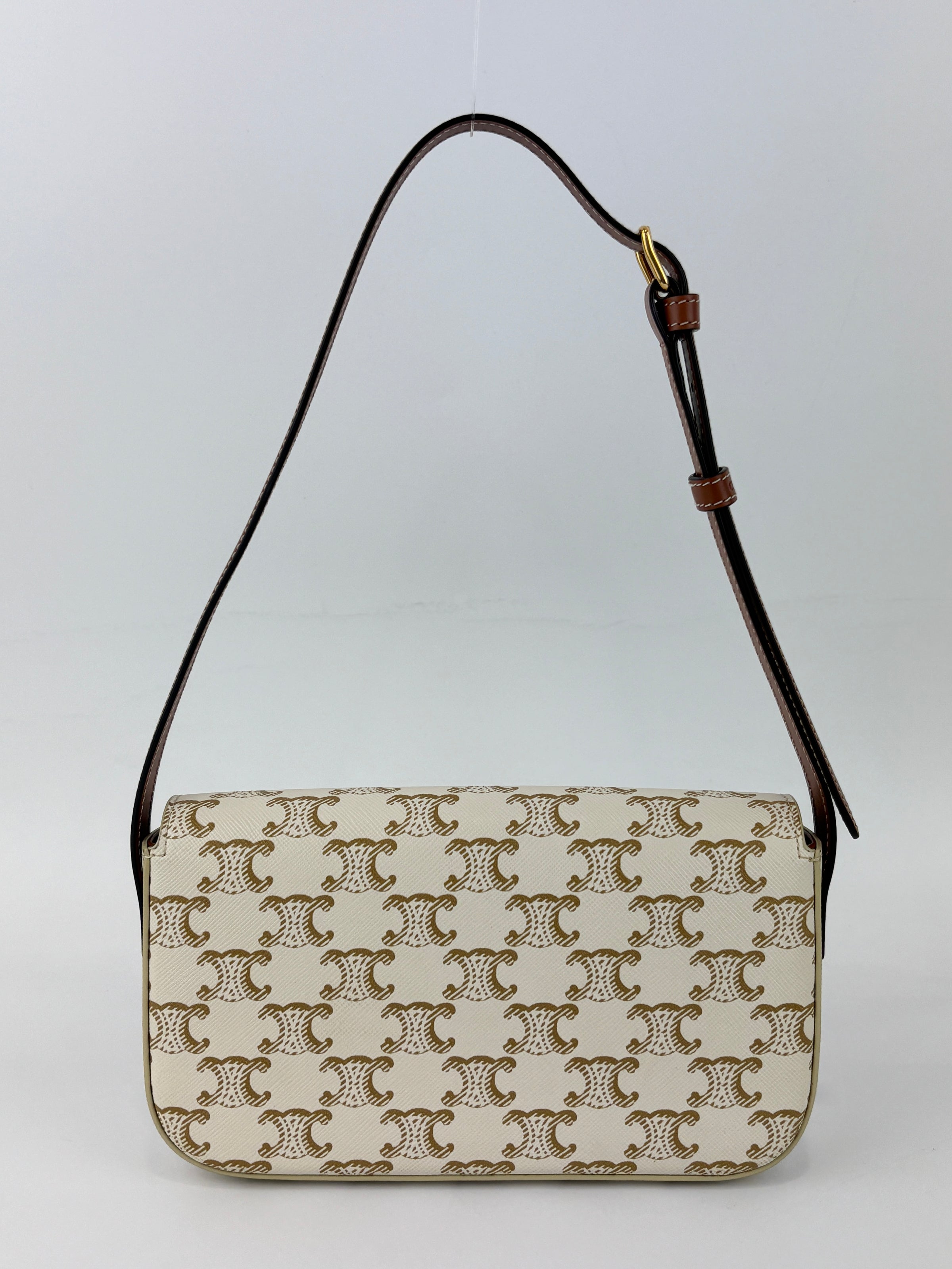 Triomphe Shoulder Bag In Triomphe Canvas White