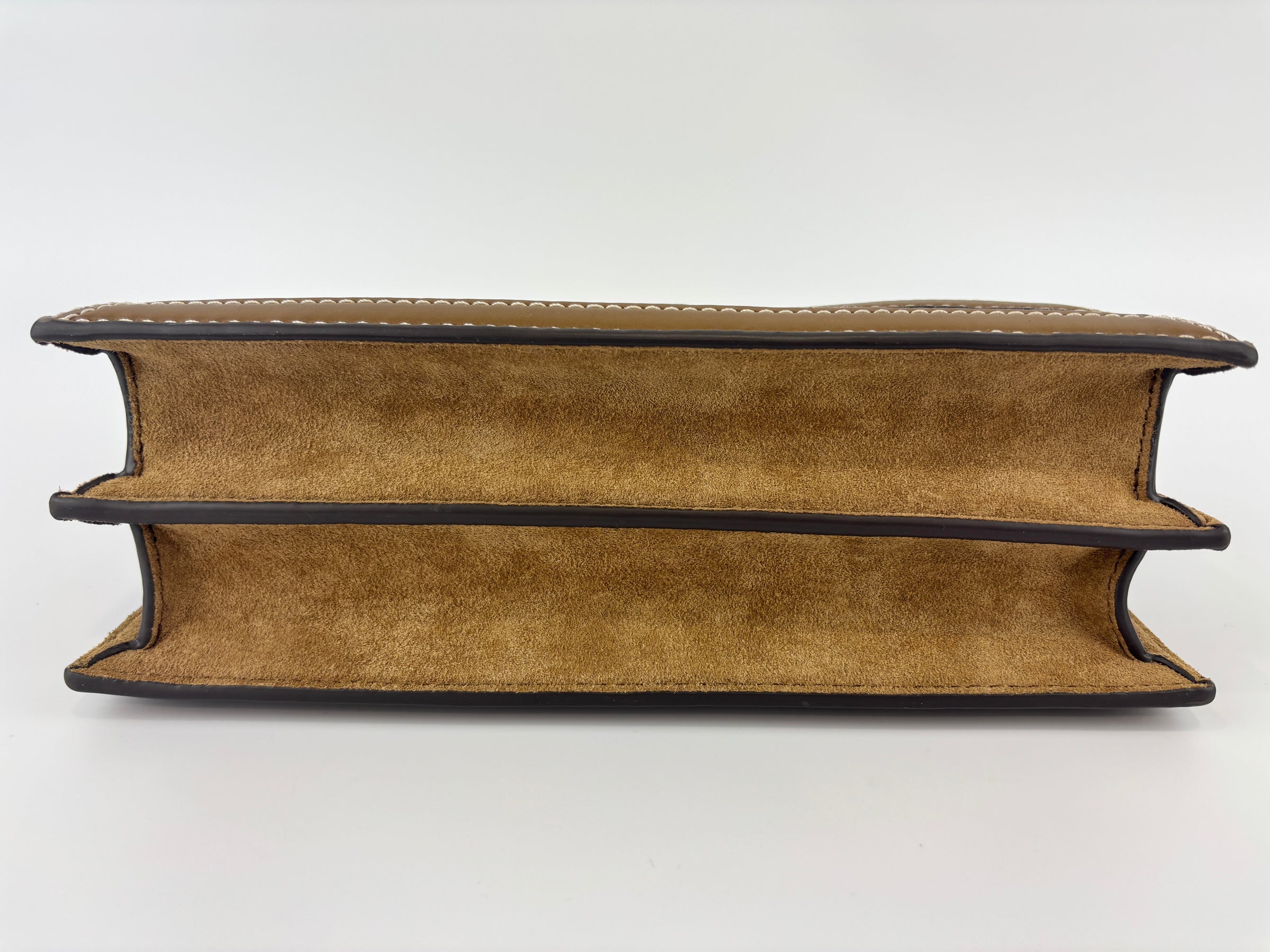 T Monogram Hazelnut Jacquard Shoulder Bag GHW