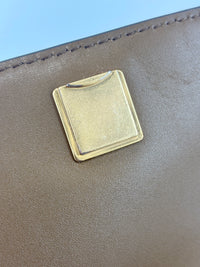 T Monogram Hazelnut Jacquard Shoulder Bag GHW