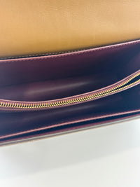 T Monogram Hazelnut Jacquard Shoulder Bag GHW