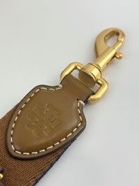 T Monogram Hazelnut Jacquard Shoulder Bag GHW