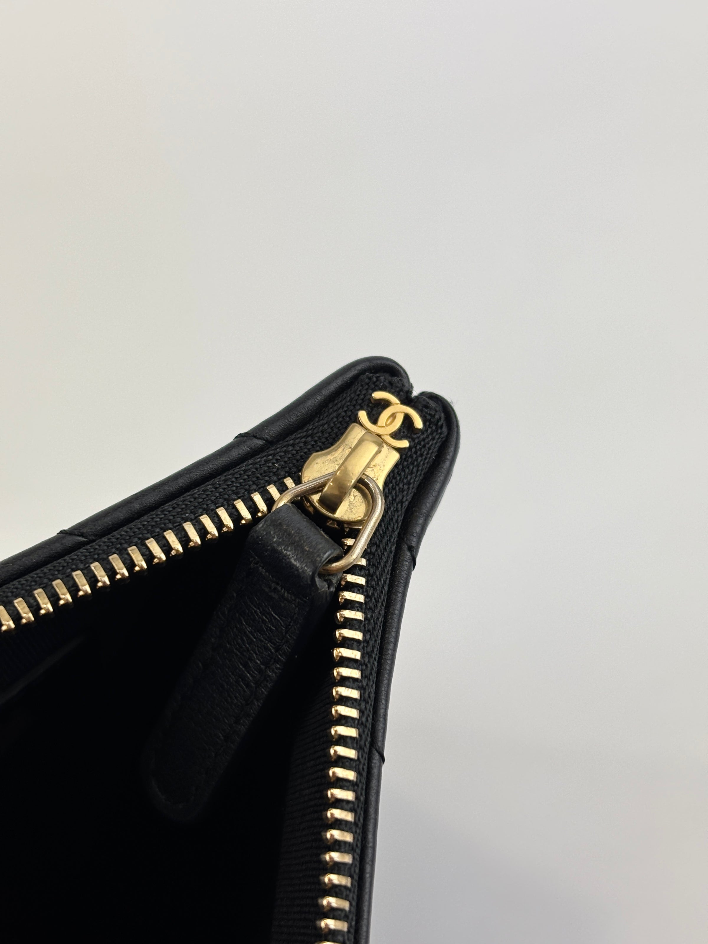 Medium O Case Clutch Chevron Crinkled Calfskin GHW