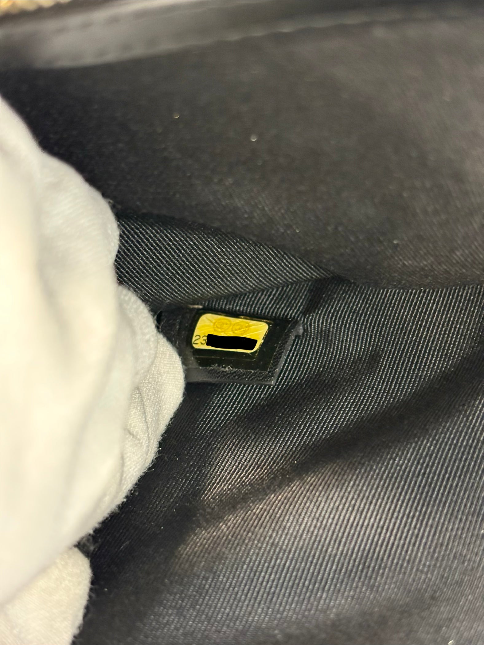 Medium O Case Clutch Chevron Crinkled Calfskin GHW