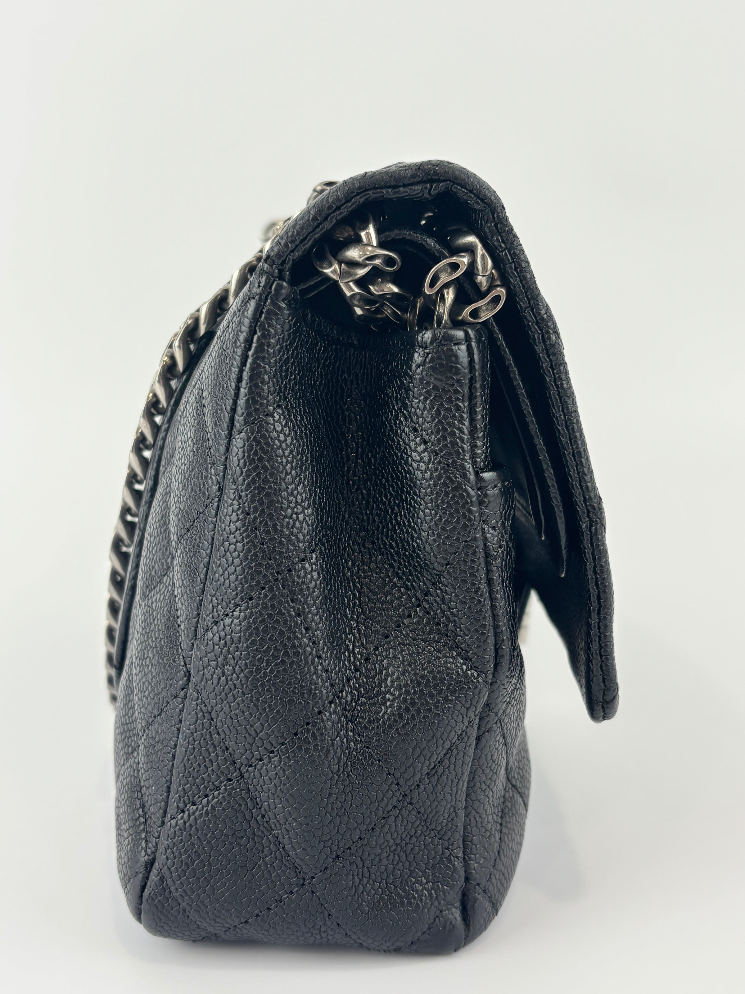 Black Quilted Matte Caviar Bijoux Chain 225 Reissue 2.55 Flap RHW