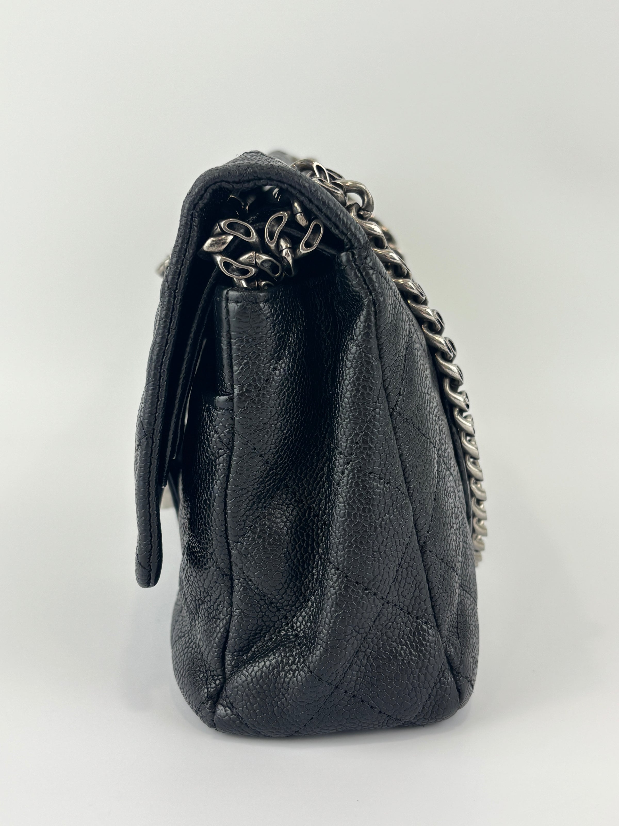 Black Quilted Matte Caviar Bijoux Chain 225 Reissue 2.55 Flap RHW