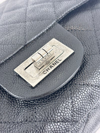 Black Quilted Matte Caviar Bijoux Chain 225 Reissue 2.55 Flap RHW