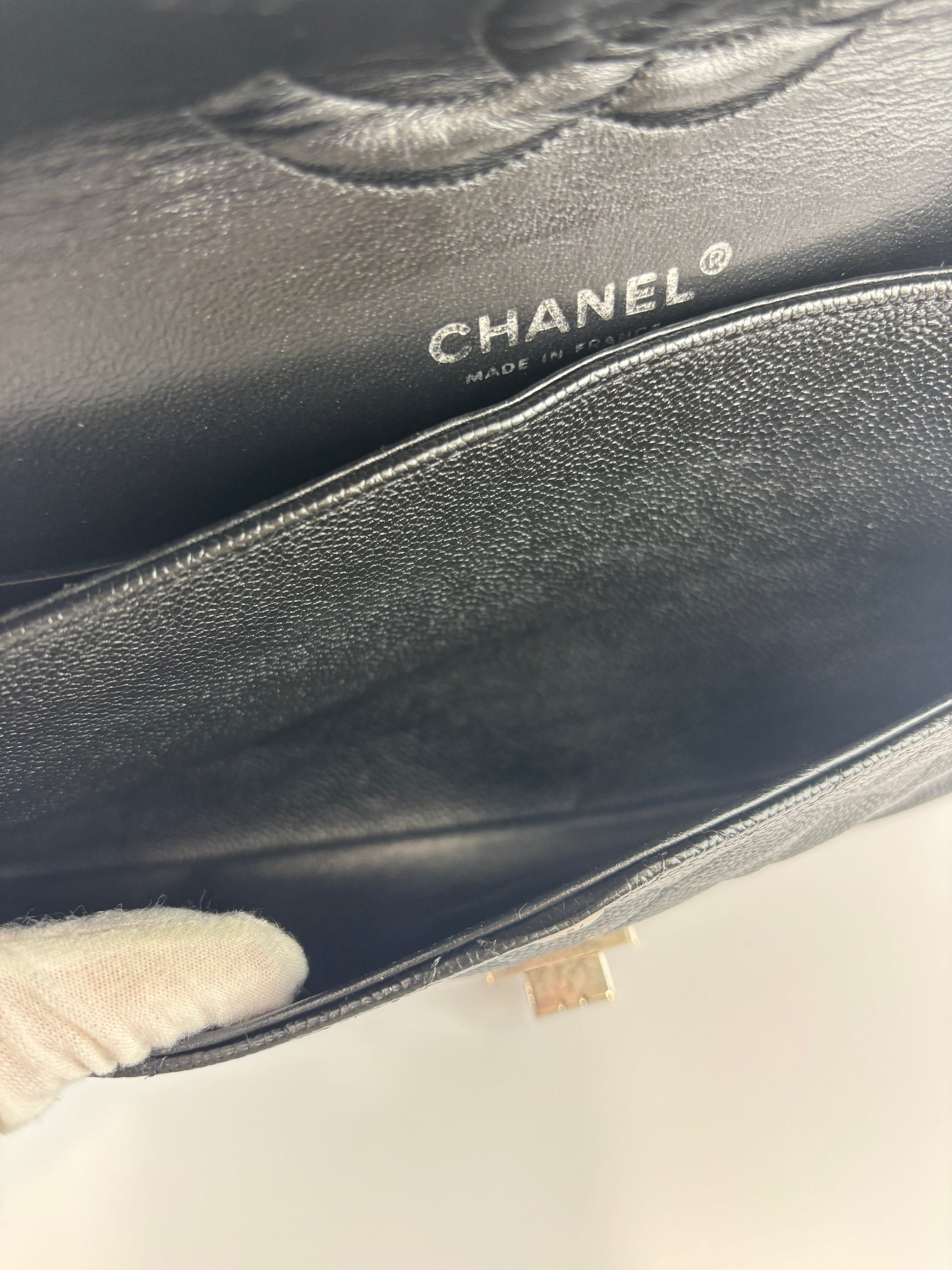 Black Quilted Matte Caviar Bijoux Chain 225 Reissue 2.55 Flap RHW