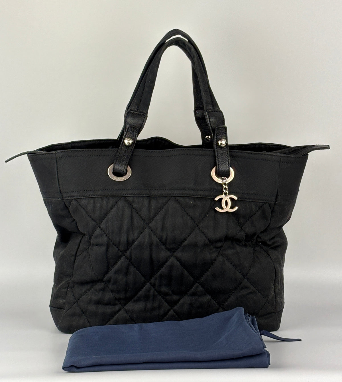 Paris-Biarritz Tote Black Quilted Nylon