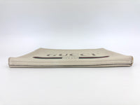 White Leather Logo Print Portfolio Clutch Bag