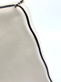 White Leather Logo Print Portfolio Clutch Bag