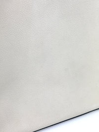 White Leather Logo Print Portfolio Clutch Bag