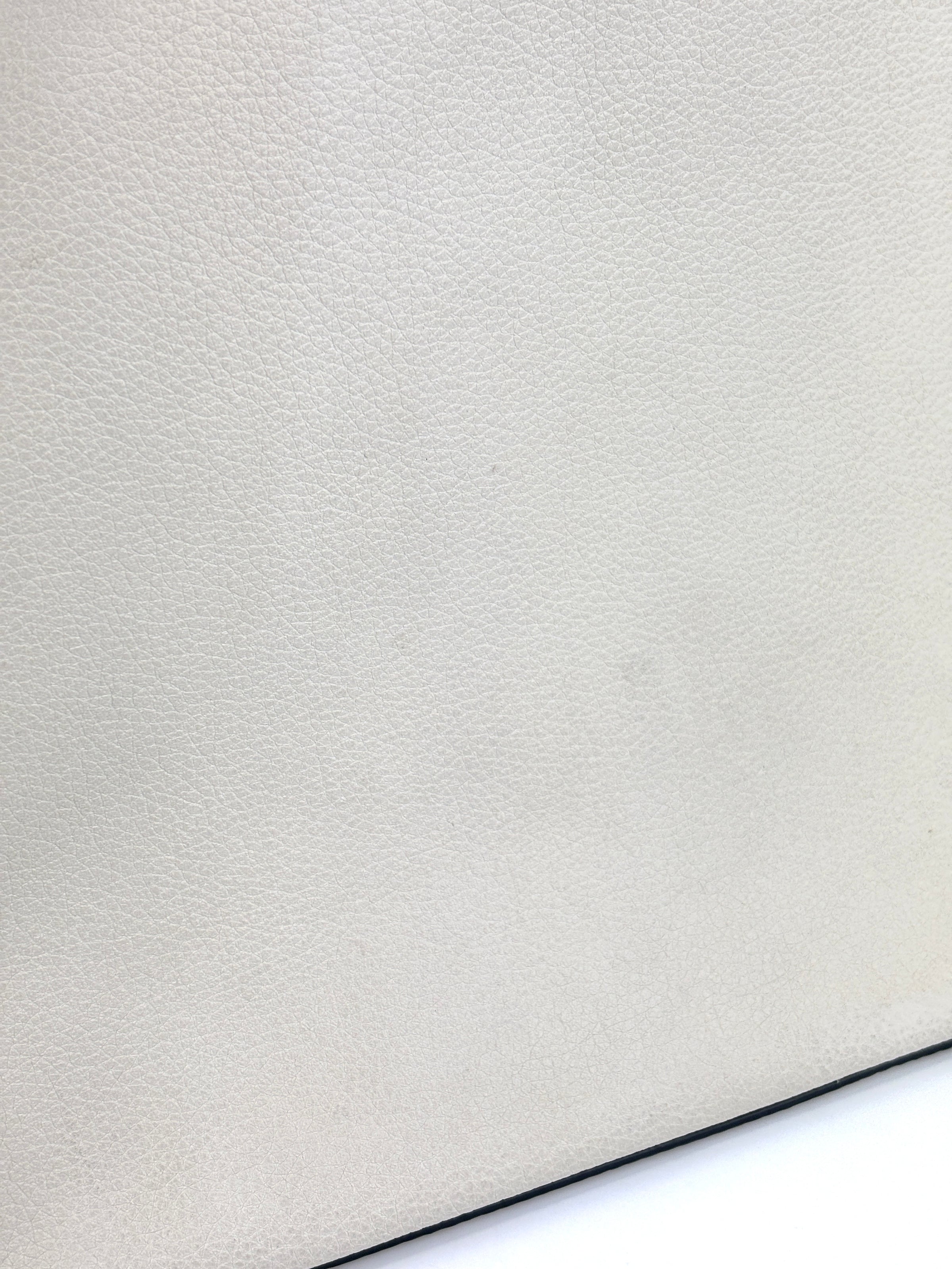 White Leather Logo Print Portfolio Clutch Bag