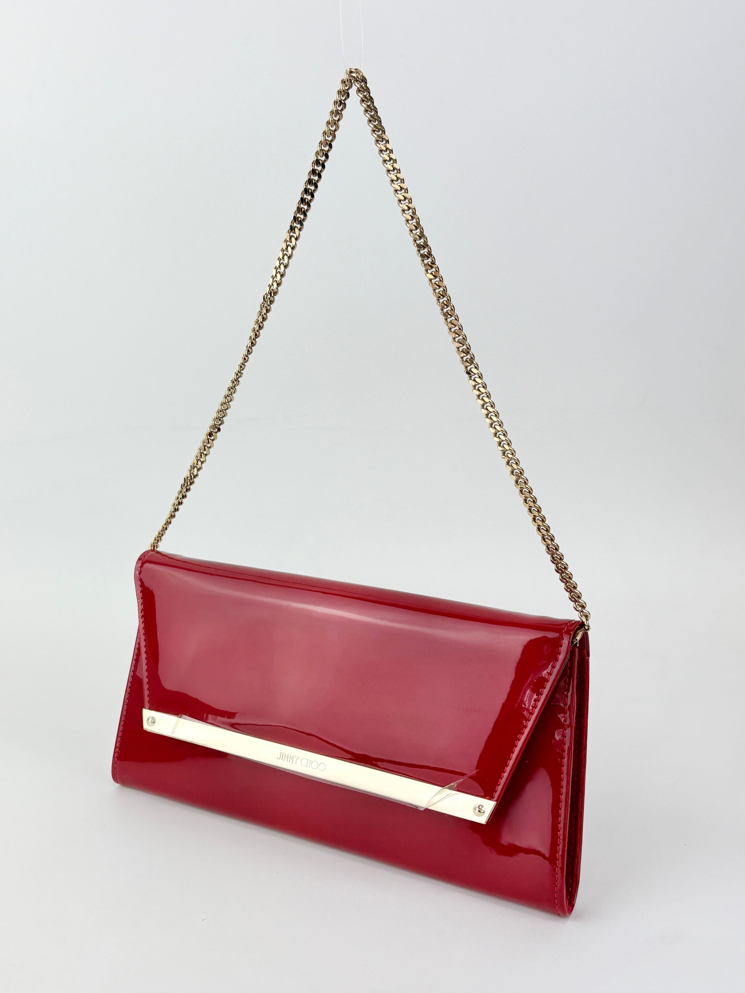Margot Clutch in Red Patent