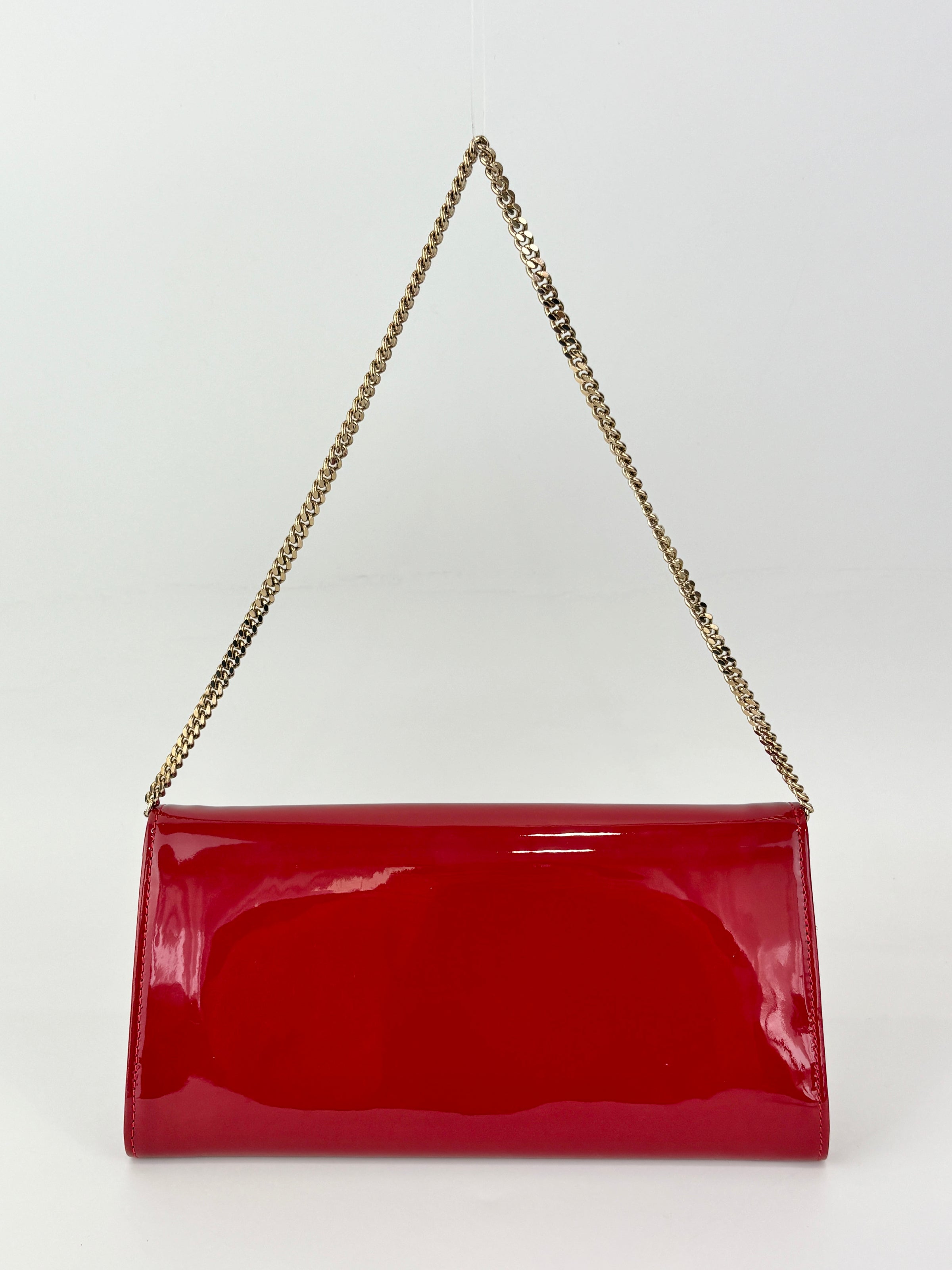 Margot Clutch in Red Patent