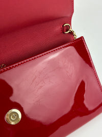 Margot Clutch in Red Patent