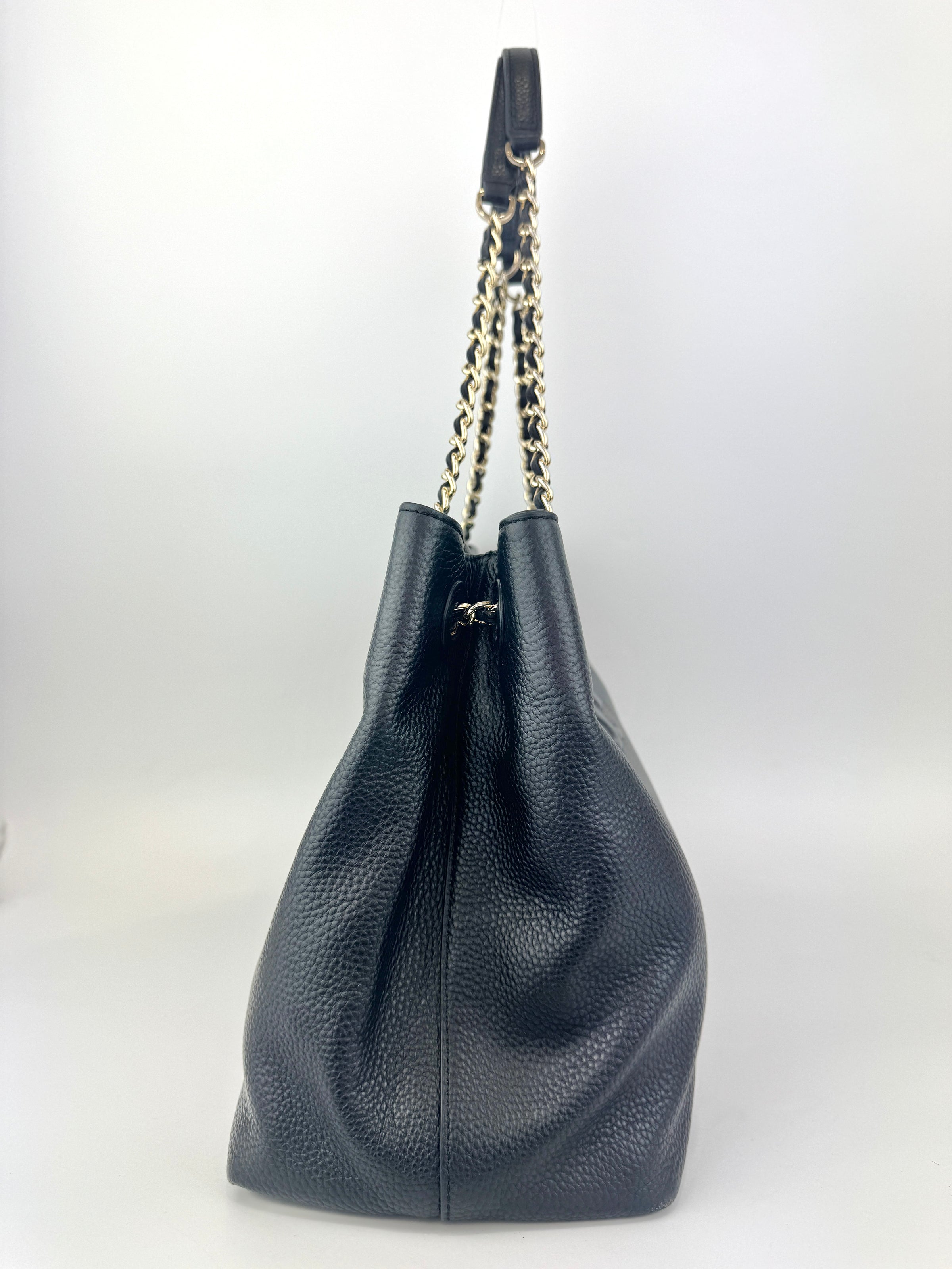 Black Thea Chain Slouchy Tote