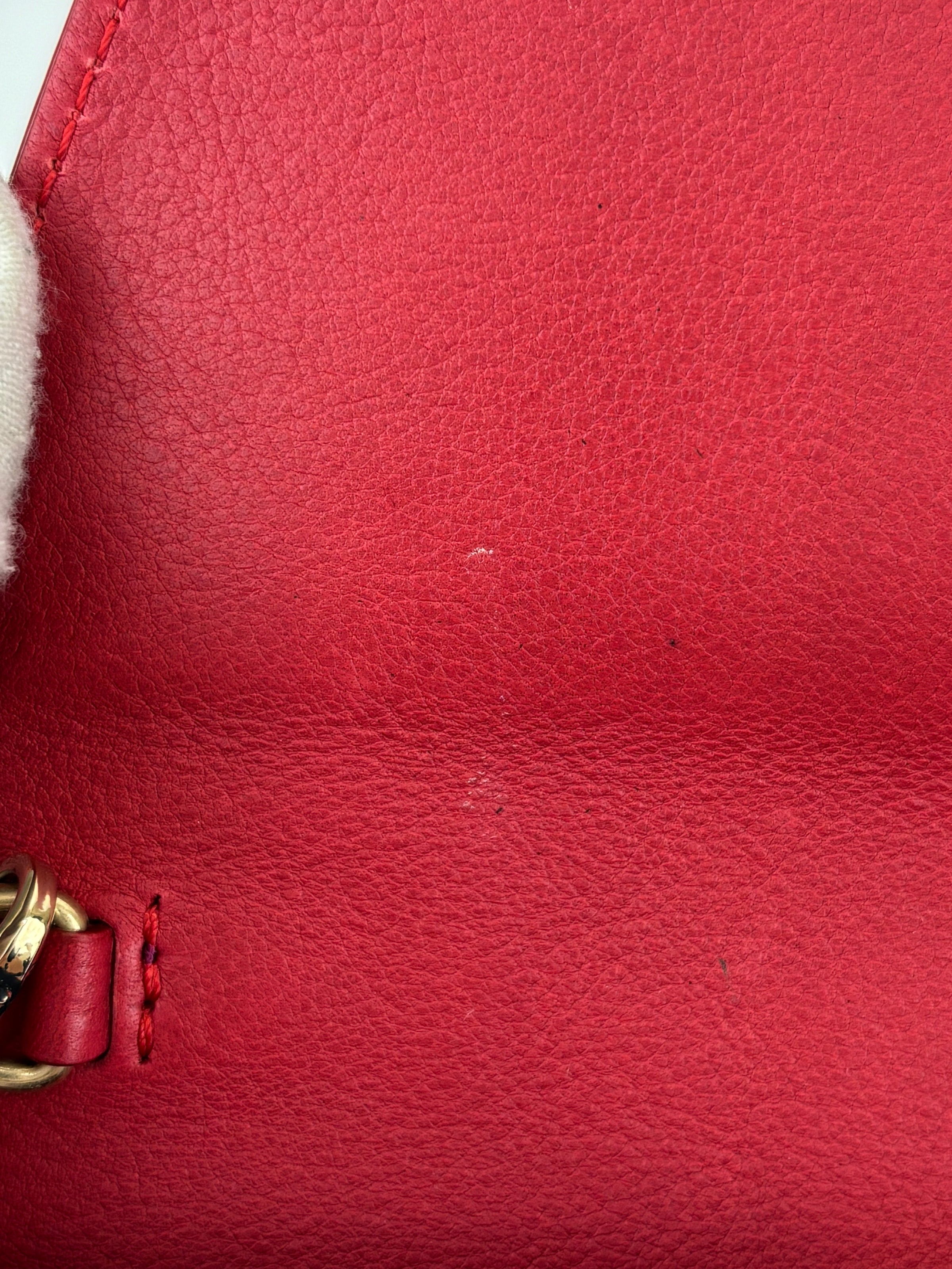 Margot Clutch in Red Patent
