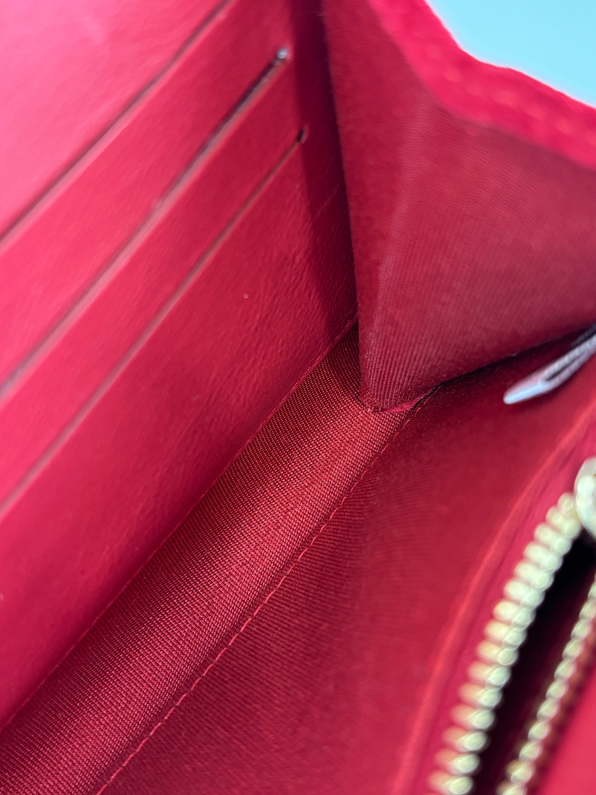 Margot Clutch in Red Patent