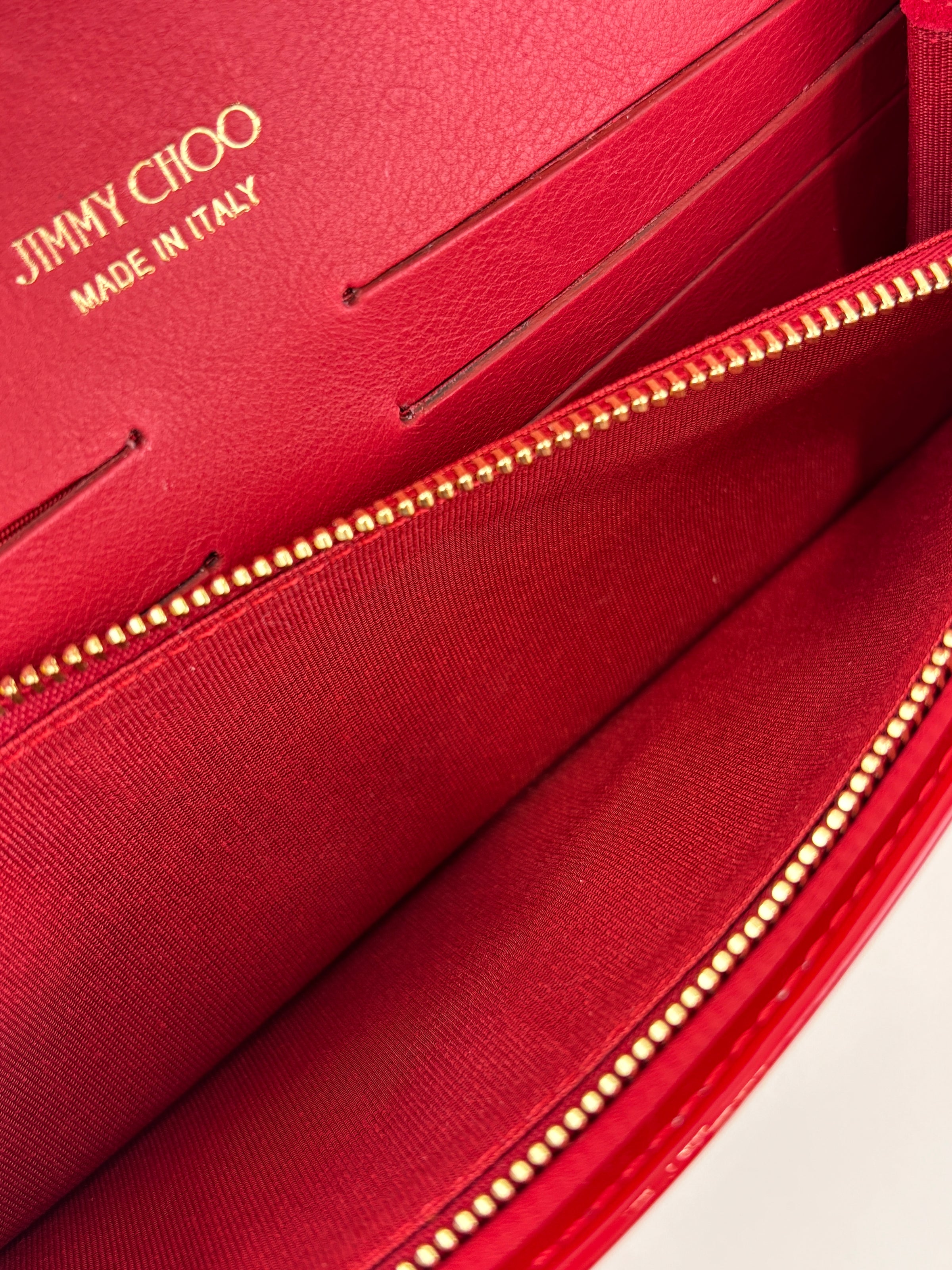 Margot Clutch in Red Patent