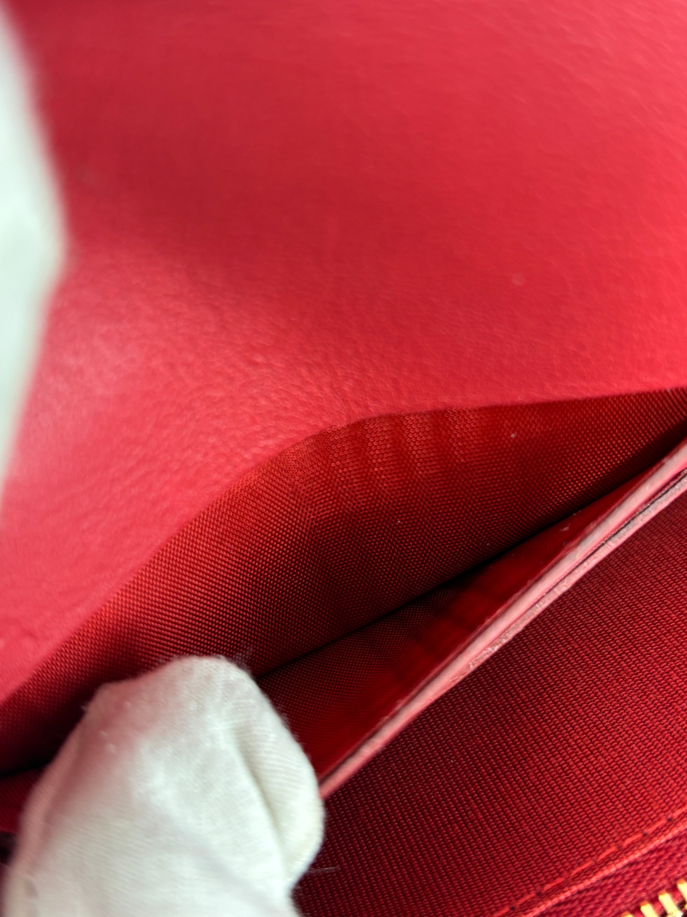 Margot Clutch in Red Patent