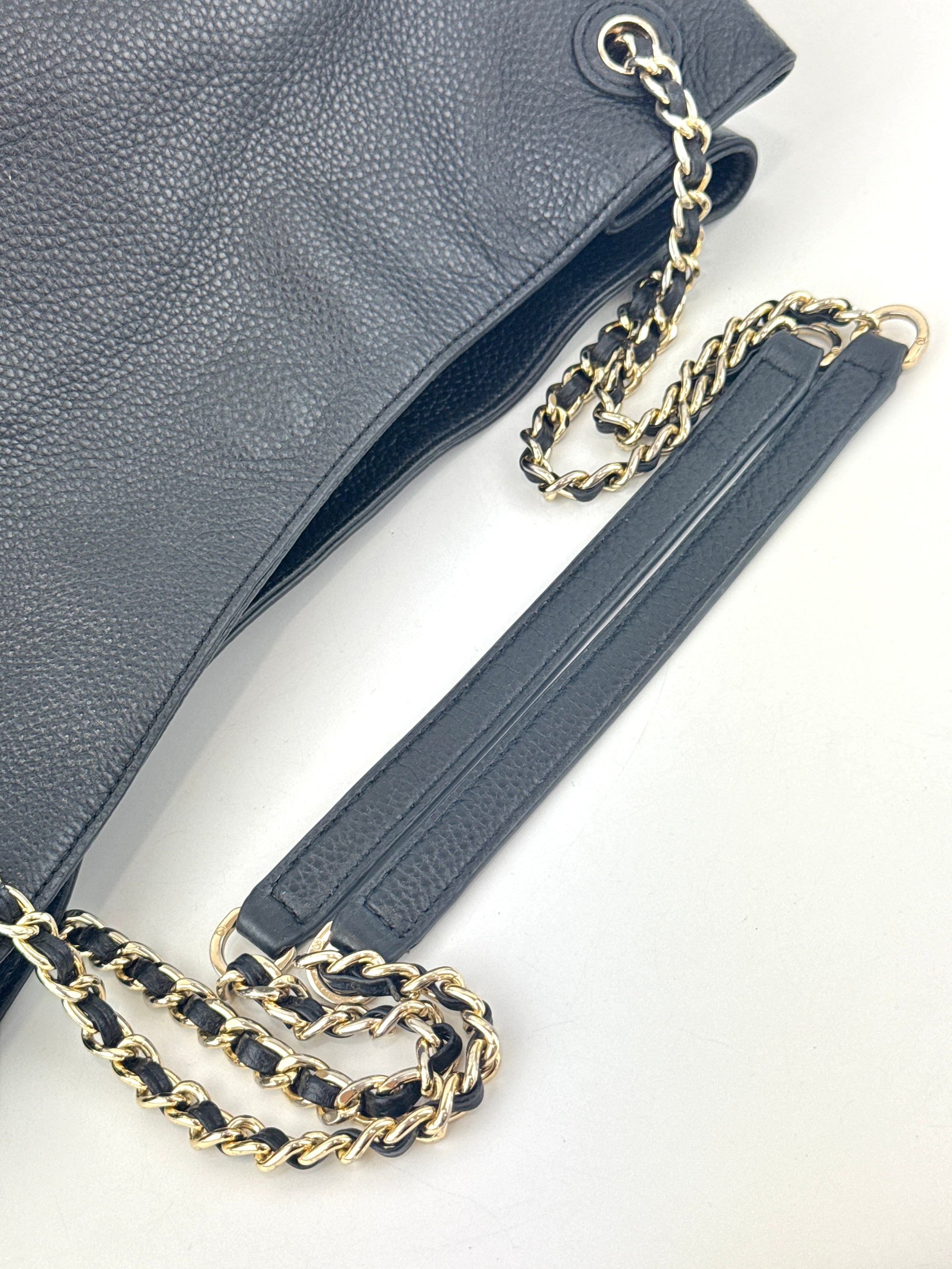Black Thea Chain Slouchy Tote