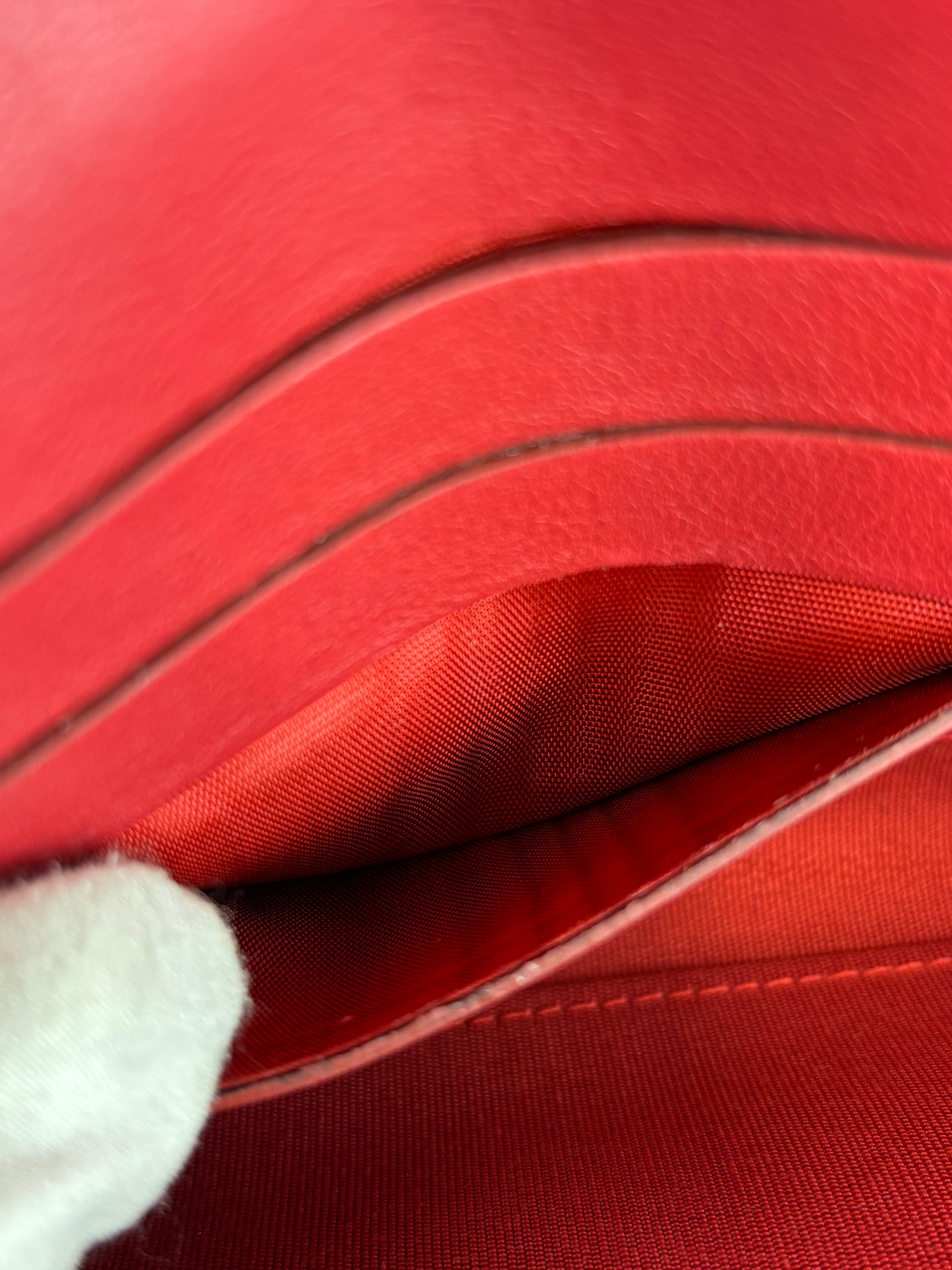 Margot Clutch in Red Patent